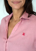Camisa 100% Lino Berenjena Mujer