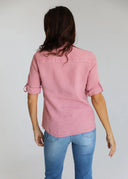 Camisa 100% Lino Berenjena Mujer