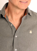 Camisa Franela Verde Kaki Cinta España Hombre