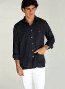 Marineblaue Guayabera für Herren