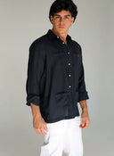 Marineblaue Guayabera für Herren