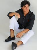 Marineblaue Guayabera für Herren