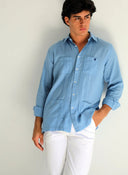 Guayabera Azul Denim Shibuya Hombre