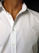 Camisa Blanca Popelín Cuello Sport Hombre