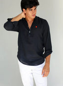 Polera Cuello Mao Azul Marino Shibuya Hombre