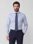 Camisa de Vestir Vichy Azul Hombre