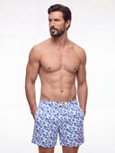 Bañador Blanco Flores Hombre
