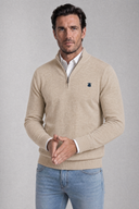 Jersey Beige Cuello Cremallera Hombre