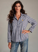 Camisa Tartán Azul Mujer