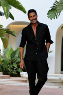 Guayabera Negra Hombre