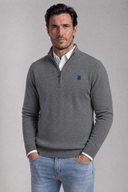 Jersey Gris Cuello Cremallera Hombre