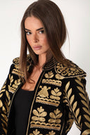 Chaquetilla Negra Torera Bordada Oro Mujer
