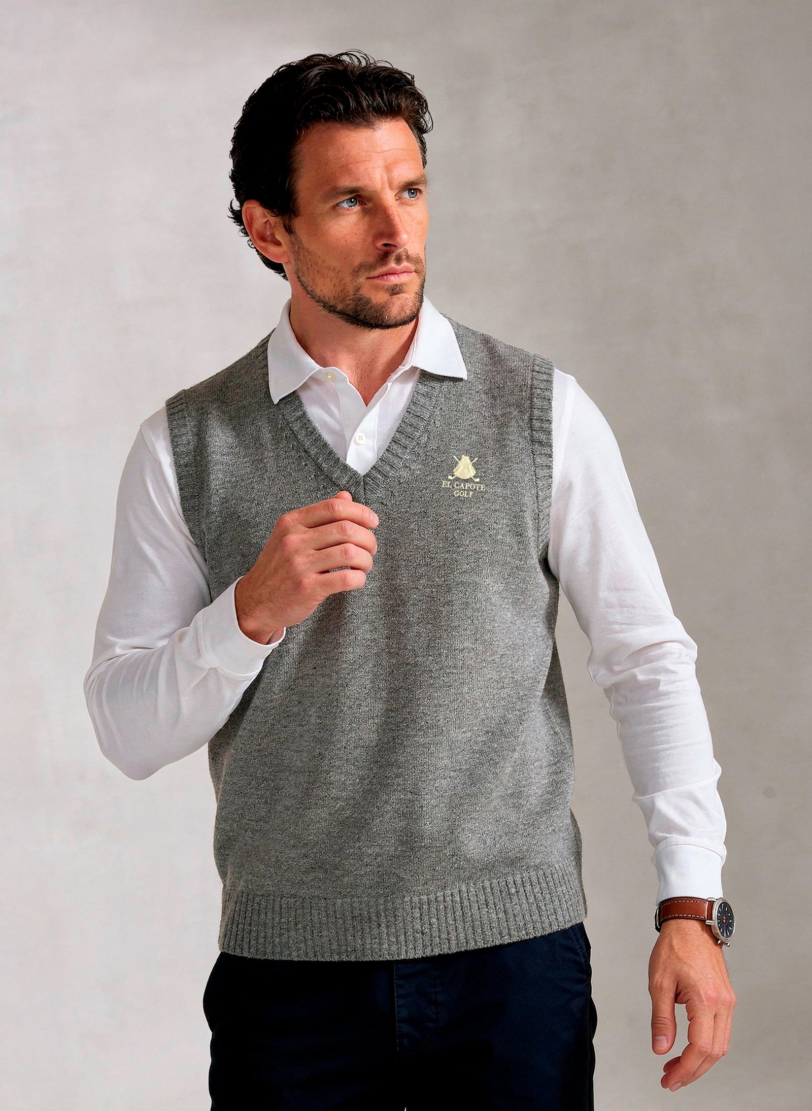Chaleco Lambswool Gris Hombre