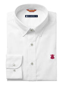 Camisa Sarga Blanca Cuello Italiano Hombre