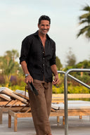 Guayabera Negra Hombre