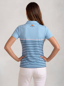 Polo Celeste Rayas Ultraligero Mujer