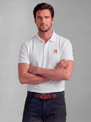 Polo Blanco Claveles Reverso Cuello Hombre