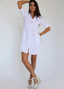 Vestido Lino Blanco Mujer