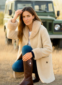 Abrigo Beige Pelo Mujer