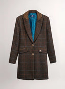 Abrigo Cuadros Marrones Mujer