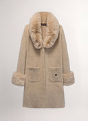 Abrigo Beige Pelo Mujer