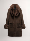 Abrigo Marrón Pelo Mujer