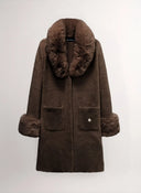 Abrigo Marrón Pelo Mujer