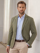 Americana Verde Kaki Granulada Hombre