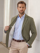 Americana Verde Kaki Granulada Hombre