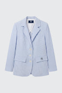 Americana Multi Rayas Celestes Sersuker Mujer