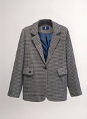 Americana Cuadros Azul Mujer