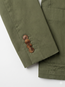 Americana Hombre Verde Kaki Algodón