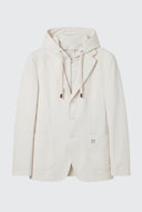 Americana Off White Capucha Desmontable Hombre