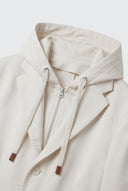 Americana Off White Capucha Desmontable Hombre