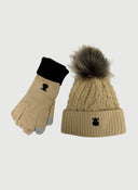 Pack de Gorro Y Guantes Camel Mujer
