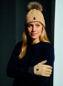 Pack de Gorro Y Guantes Camel Mujer