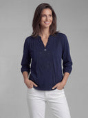 Women's Romantic Navy Blouse