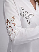 Blusa Blanca Calada Mujer