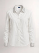Camisa Blanca Viscosa Lentejuelas Mujer