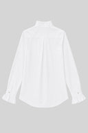 Camisa Blanca Pechera con Volante Puño Mujer