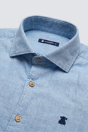 Camisa Celeste Estructura Suave Hombre