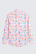 Camisa Blanca Flores Multicolor Hombre