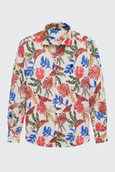 Camisa Blanca Tropical Lino Hombre