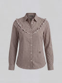 Camisa Rodeo Vichy Marrón Mujer