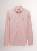Camisa Rosa Popelín Cuello Botón Hombre