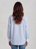 Camisa Rayas Cuello y Puños Blancos Mujer