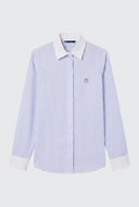 Camisa Rayas Cuello y Puños Blancos Mujer