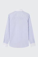 Camisa Rayas Cuello y Puños Blancos Mujer