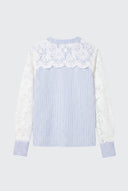 Camisa Rayas Guipur Mujer