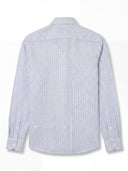 Camisa Lino Azul Rayas Hombre